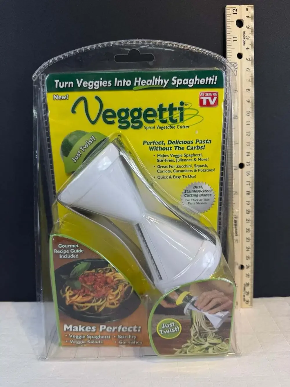 Veggetti Hand Held Spiralizer White Spiral Vegetable Cutter Slicer Veggie Pasta